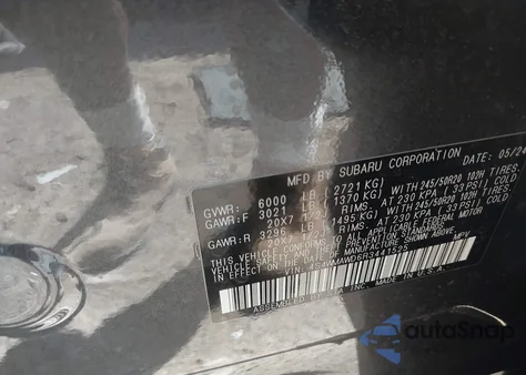 2024 Subaru Ascent Touring 7-Passenger из США, поврежденный, VIN 4S4WMAWD6R3441525